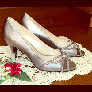 Capparos Eliza Pewter Peep Toe Shoe